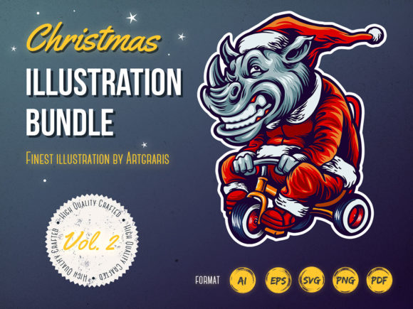 A Festive Bundle Christmas Animals Mascot for Branding and Illustrations