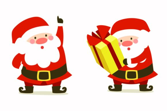 A Santa Gift Graphic for Commercial Holiday Products