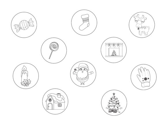 A Santa Outline Icon Bundle for Graphics and Illustrations
