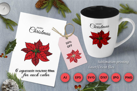 Christmas Poinsettia Graphics for Festive Branding