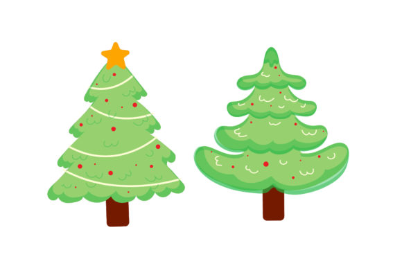 Christmas Tree Set Christmas Vectors for Modern Graphics