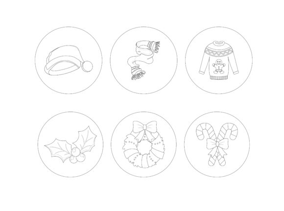 Christmas Wreath Outline Bundle: Perfect for Seasonal Graphics & Illustrations