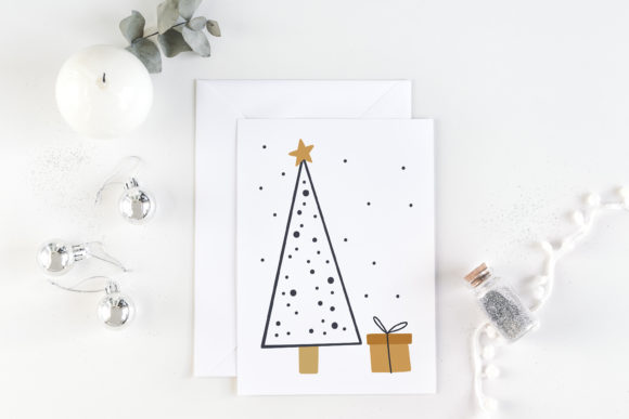 Printable Christmas Card with Pine Tree: A Perfect Graphic for Holiday Content