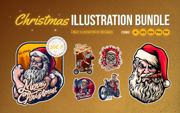 Reviewing a Santa Claus Graphic Bundle for Editorial Use
