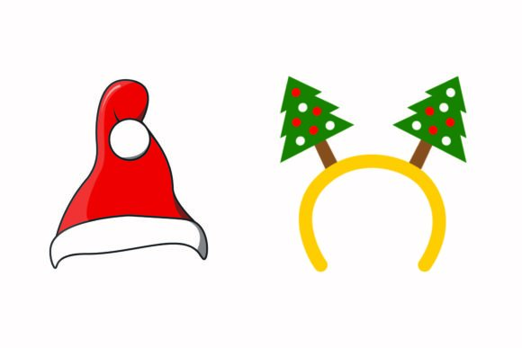 Santa Christmas Headband Graphics for Marketing Illustrations