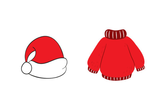 Santa's Hat Sweater Set: A Versatile Graphics and Illustrations Asset