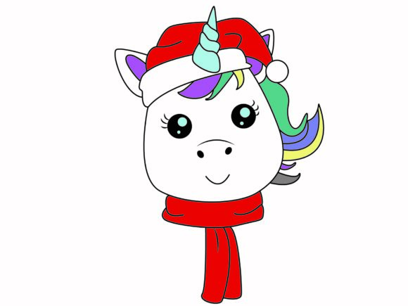Unicorn Christmas Hat and Syal: A Festive Graphics Asset